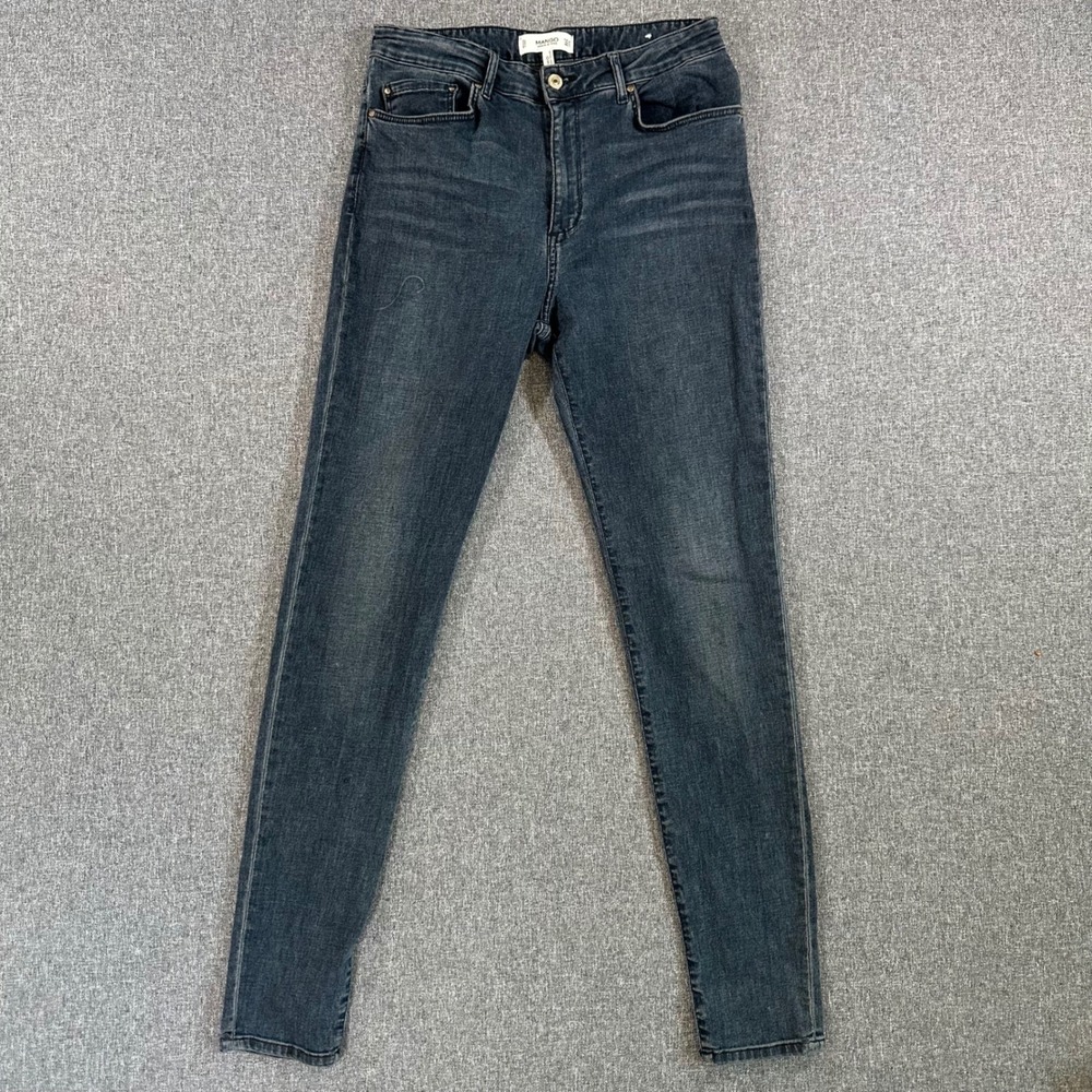 Mango Soho Skinny High Waist Jeans Dark Wash Blue Denim Womens Size 8 Stretch